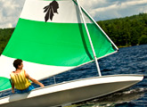 Sailing at a boys overnight summer camp